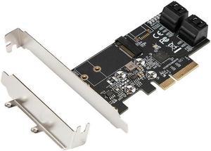 PCIe 3.0 x2 to M.2(NGFF) B Key and 4 SATAIII 6G internal ports expansion controller card support 2230,2242 size ngff ssd