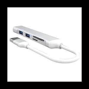 USB HUB 3.0 USB-A Hub Splitter 5 Port USB3.0 with TF/SD Card Reader High Speed Data Transfer for Laptop Computer A