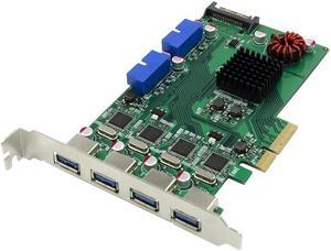 20Gbps PCI-E 2.0 X4 8 Port USB3.0 Expansion card DUAL ports 19pin ASMedia ASM1042 Chipset PCIE Industrial camera 4 USB3.0 20pin
