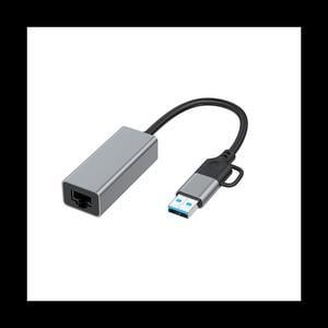 USB Type C To RJ45 Wired Network Card External Wired USB 3.0 To Ethernet Adapter for Laptop PC, 1000Mbps