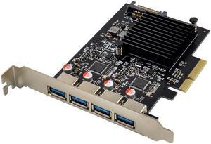 PCI-E PCI Express 4X To USB 3.1 Gen 2 (10 Gbps) 4 Port Type A Expansion Card ASM3142 Chip For Windows/Linux 40gbps transfer