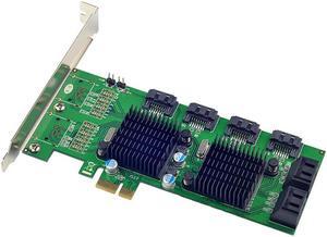 PCI-E to 8 Ports SATA 3.0 6Gb/s Expansion Card 88SE9215+9705 Chipset for Marvell 8 sata3 PCIE