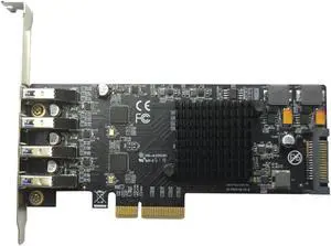 IOCREST PCIe 3.0 x4 to 4 Ports USB3.2 Gen1 Gen2 Type-A independence port speed up to 5Gbps 10Gbps Host Expansion Controller Card
