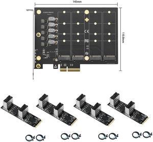 IOCREST PCIe X4 Expansion Card 4 M.2 NVMe to 32 SATAIII 6G Ports Extender Adapter Support Non-Bifurcation Motherboard