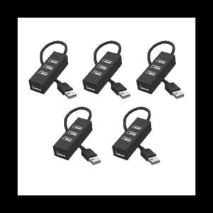 5Pcs Hub USB Multi 2.0 Hub USB Splitter Power Adapter High Speed 4 Port All in One for PC Windows Computer Accessories B