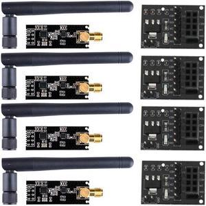 4Pcs NRF24L01+PA+LNA Wireless Module With Antenna 1100 Meters Long Distance With NRF24L01 Wireless Module Adapter 3.3V