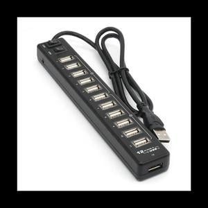 USB Hub 12 Ports USB 3.0 Hub Multi USB Splitter Switch High Speed Data Transfer for Laptop Computer,Black