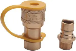 1/2 Inch Solid Brass Gas Propane Quick Connect Disconnect Fitting Connector Adapter