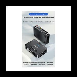 Desktop Digital Display NFC Bluetooth Adapter Bluetooth 5.0 Audio Transmitter Receiver FM 3 in 1 Bluetooth Adapter