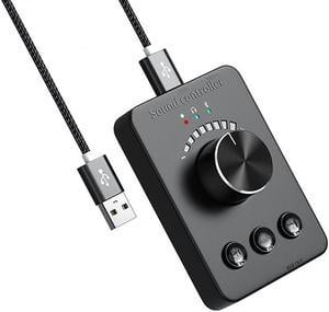 USB Volume Controller, External USB Sound Card, Bluetooth 5.1 Transmitter, Driver-Free (For Windows Xp and Above)