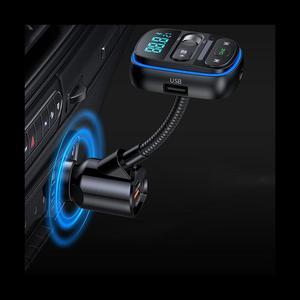 Bluetooth FM Transmitter for Car, Stronger HiFi Bass Microphone, PD 30W+QC 3.0 Adapter with 7 Colors LED