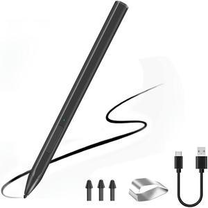 Stylus Pen Magnetic for Surface Pro 3/4/5/6/7 Pro X Go 2 Book Latpop 4096 Levels Pressure Palm Rejection-Black