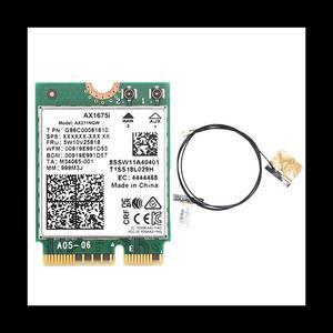 AX1675I Card+2XAntenna 6E M.2 Key E CNVio 2 Tri Band 2.4G/5G/6Ghz Wireless Card AX211 BT 5.2 Support Win 10