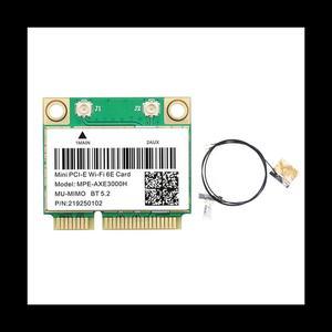 MPE-AXE3000H Card+Antenna 6E 2400Mbps Mini PCI-E for BT 5.2 802.11AX 2.4G/5G/6Ghz Wlan Network Card