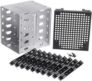 5.25 Inch to 5 x 3.5 Inch SATA HDD Cage Rack Hard Drive Disk Enclosure HardDrive Disk Tray Caddy Adapter