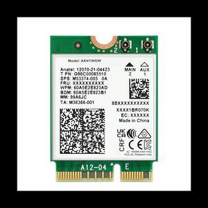 For AX411 Card 6E CNVio2 Bluetooth 5.3 Tri-Band 5374Mbps Network Adapter for Laptop/PC Win10/11-64Bit