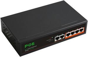 6 Port 100Mbps POE Switch Network Switch Network Splitter with VLAN Function for Surveillance Cameras US Plug