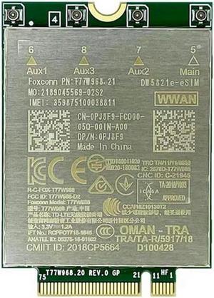 T77W968 For DW5821E LTE Cat16 GNSS 5G WWAN Card Module Component For Lattore 5420 5424 7424 Rugged Latitude 7400/7400 2-In