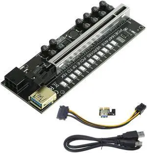 PCIE Riser 1x to 16x Graphic Extension for GPU Mining Powered Riser Adapter Card     PCIE Riser 1x to 16x Graphic Extension for GPU Mining Powered Riser Adapter Card