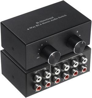 ruth's sister 4-Port L Stereo Switcher Two-Way RCA Switching Splitter Sharing Active Speakers AC004A