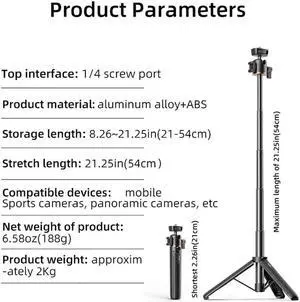 ruth's sister Camera Extension Rod Aluminum Telescopic Rod for POCKET 3 Sports Camaras Selfies Tripod
