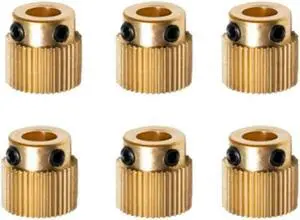 Ruth's sister 6Pcs Rugged 3D Printer Parts Driver 26 Tooth Gear Brass Extruder Wheel Gear For Printer Cr-10 Cr-10S S4 S5 Ender 3 Pro