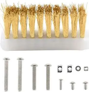 Ruth's sister Copper Wire Toothbrush Nozzle Cleaning Brush White & Gold For Ender-3/CR-10/Ender-5 Hotend Cleaning Nozzle Heater Block Hot Bed