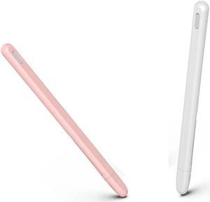 Ruth's sister 2 Pcs  Stylus Pen Protective Cover For Pencil 2 Cases Silicone Pencil Case Accessory, Pink & White