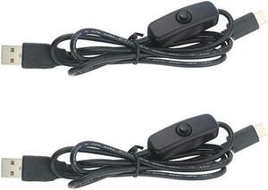 Ruth's sister 2X Power Adapter Cable 5V 3A USB To Type-C Power Supply Cord With On Off Button For Raspberry Pi 4 Model B