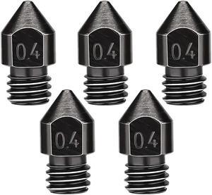Ruth's sister 5 Pcs 3D Printer Extruder Nozzle 0.4Mm Hardened Steel Mk8 Nozzle Heat-Resistant For Cr-10/Ender-3 Series 3D Printer