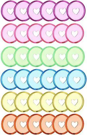 Ruth's sister 60 Pcs 24Mm Plastic Book Binding Discs, Discbound Expansion Discs, Heart Binder Rings Mushroom Hole For DIY Notebooks