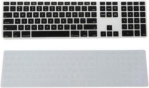 Ruth's sister 2Pcs Silicone Thin Keyboard Skin Cover Protector With Numeric Keypad For Imac - Black & Transparent