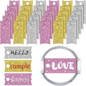 Ruth's sister 12Pcs Shiny Tumbler Name Plate Compatible For Stanley 40 Oz Cups Acrylic Nameplate Blank Name ID Tags Tumbler Lid Topper