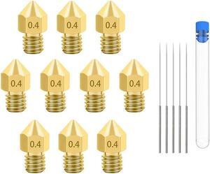 Ruth's sister 3D Printer Nozzles,0.4 Mm/ 1.75 Mm Mk8 Nozzles With 5 Cleaning Needles For Makerbot,Creality Cr-10,Ender 3,Ender 3 Pro
