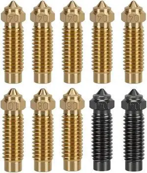 Ruth's sister 3D Printer Extruder Hotend Nozzle Kit-8Pcs Brass Nozzles, 2Pcs Hardened Steel Nozzles, For Elegoo Neptune 4 Plus/4 Max Durable