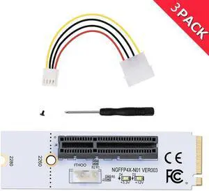 Ruth's sister NGFF M.2 To PCI-E 4X Riser Card M2 Key M To Pcie X4 Adapter With LED Voltage Indicator For Bitcoin Miner Mining(3-Pack)