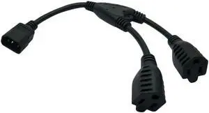 Ruth's sister Power Extension Cord, C14 To 2X5-15R American Power Conversion Cord For Laptops, Electric Kettles, Etc(0.3M)