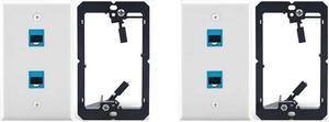 Ruth's sister 2X Ethernet Wall Plate With Low Voltage Mounting Bracket,Single Gang 2 Port Cat6 Keystone Ethernet Cable Wall Outlet