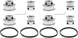 Ruth's sister 4 Sets GT2 Timing Belt Idler Pulley Aluminum Synchronous Wheel Kit For 3D Printer CNC Mechanical Drive