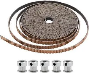 Ruth's sister 5M GT2 Toothed Belt, 5 Pcs 16 Teeth Aluminium Toothed Disc,2Mm Pitch 6Mm Width Rubber Timing Belt With Strong Abrasion