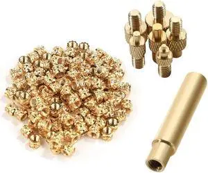 Ruth's sister 3D Printing Brass Nuts, M3x4x5mm Threaded Inserts Heat Set Insert Tip For M3 & Welding Adapter Heat Embedment Nut Set Durable