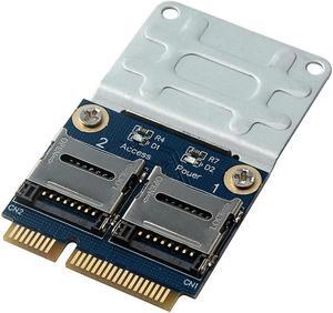 Ruth's sister 2 SSD HDD For Laptop Dual Micro- SD SDHC SDXC TF To Mini Pcie Memory Card Reader Mpcie To 2 Mini-Sdcards Mini Pci-E Adapter