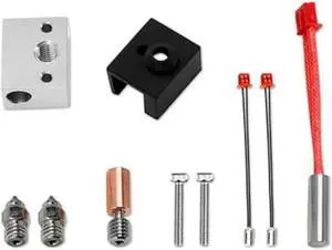 Ruth's sister Extruder Heater Block Kit Thermistors For Ender 3 S1/Ender3 S1 Pro/CR10 Smart Pro Printer,Bimetal Plated Copper Nozzle Durable