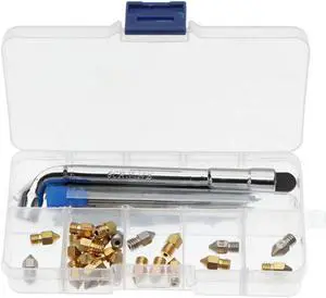Ruth's sister 31PCS Boxed Brass Nozzle Surface Lettering 3D Printer Nozzle Outer Diameter 6Mm 1.75 Consumable Tweezers