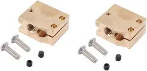 Ruth's sister 2X Copper Brass Heater Block,V6 Heating Block For E3D Copper Hot End For High Temperature Of 3D Printer