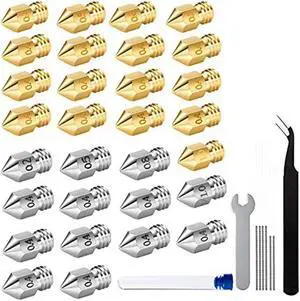 Ruth's sister 3D Printer Nozzle, 0.4Mm MK8 Nozzles, 30 Pieces Extruder Nozzle For 1.75 Mm Filament 3D Printer With Nozzle Cleaner Tool Ruth's sister 3D Printer Nozzle, 0.4Mm MK8 Nozzles, 30 Pieces Extruder Nozzle For 1.75 Mm Filament 3D Printer With Nozzle Cleaner Tool