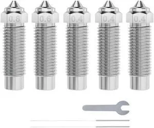Ruth's sister 5Pcs Chrome Zirconium Copper Nozzles For Neptune 4 Plus/Max, 3D Printer Nozzles 0.4Mm/0.6Mm/0.8Mm With DIY Tools Durable