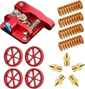 Ruth's sister 3D Printer Kit With MK-8 Extruder, 4 Red Hand Twist Leveling Nuts And 4 Bed-Level Springs, 0.04 Mm Printer Nozzles