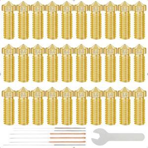 Ruth's sister 30Pcs 3D Printer Brass Nozzles,0.2Mm,0.3Mm,0.4Mm,0.6Mm,0.8Mm,1.0Mm Nozzle For Makerbot Ender 3 CR-10 With 6 Needles