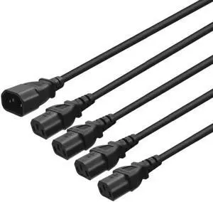 Ruth's sister Power Extension Cord, One-Point Four-Pin Bifurcated Cord C14 To 4XC13 Power Cord For Ups Host, Pdu Power Strip